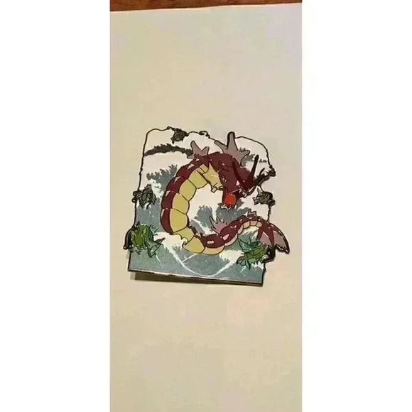 Limited Edition Pokemon Red Shining Gyarados & Magikarp Tsunami Enamel Pin - Picture 5 of 6